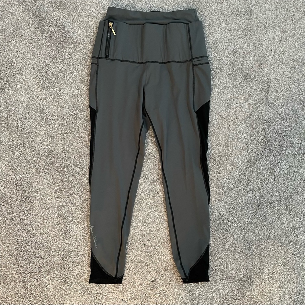 Dene Adams Women's Size 28 x 26 Concealed Carry Tactical Leggings Gray/Black